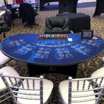 Three card poker table and chairs
